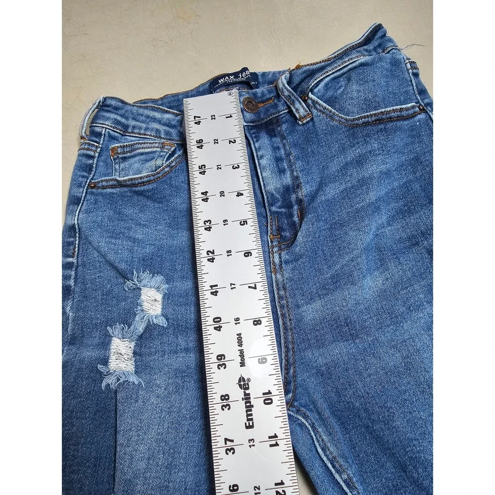 Wax Jean Los Angeles Distressed Skinny Jeans Blue Size 7/28 Distressed